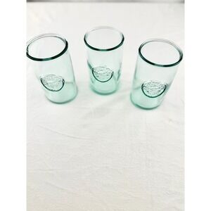 Authentic San Miguel green recycled glass tumblers set of 3 Made in Spain